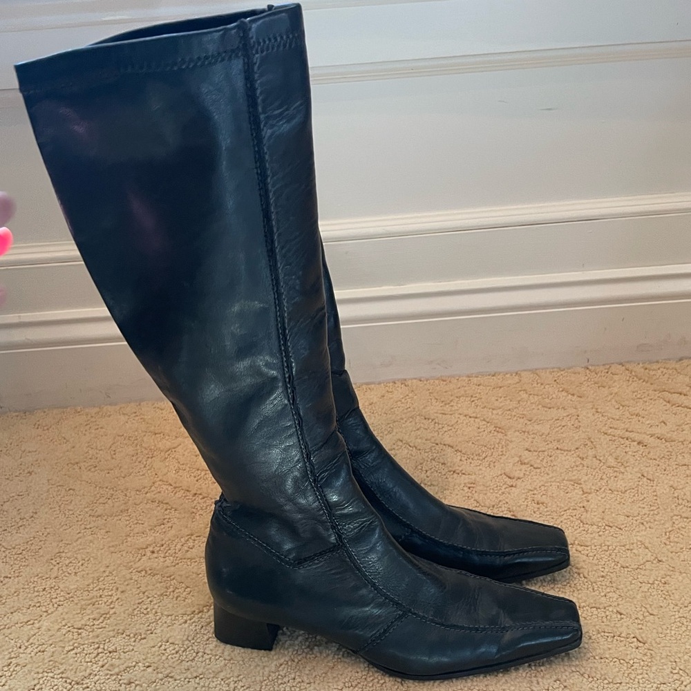 Paul Green Leather Heeled Boots, Size 9